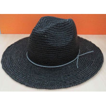 Sombrero de paja de papel Fedora sombrero de verano (SW-080004)
